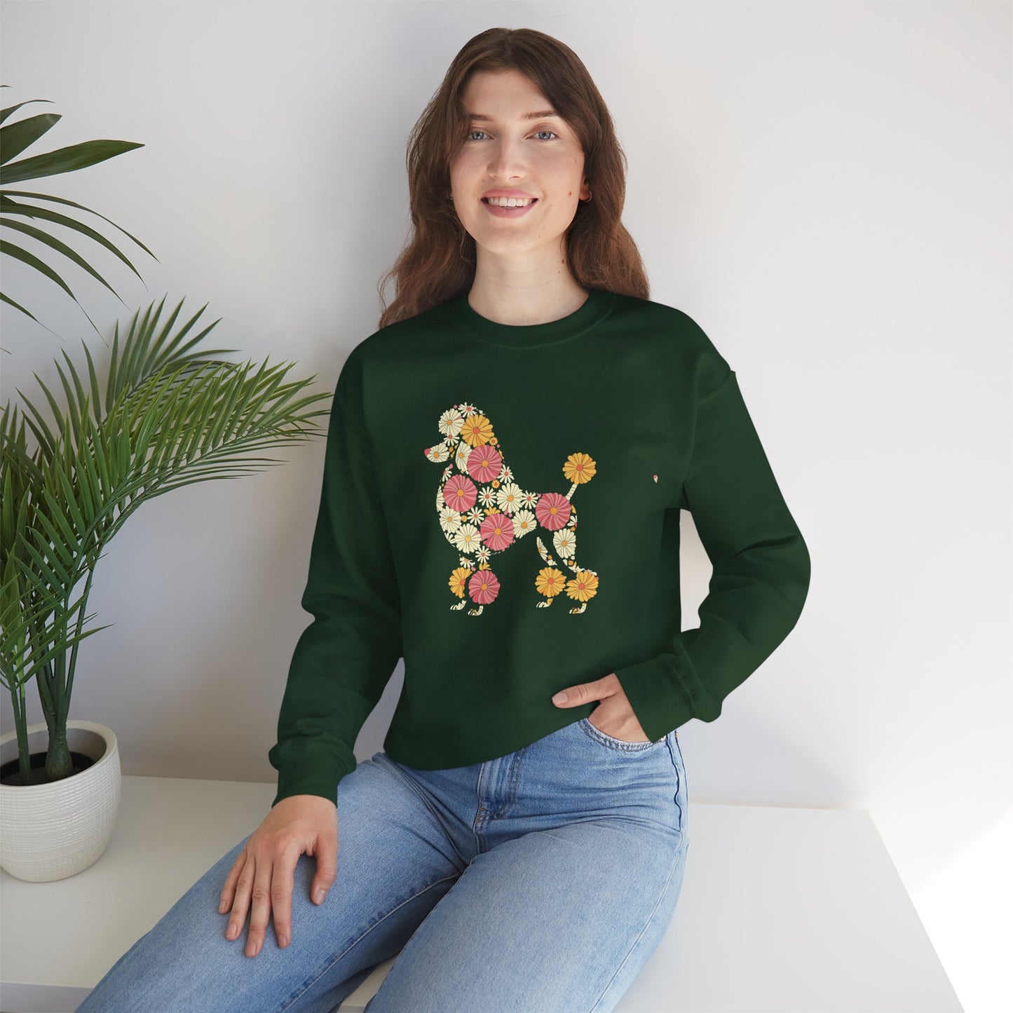 Funny Floral Flower Poodle Mom Grandma Womens Mothers Day Sweatshirt