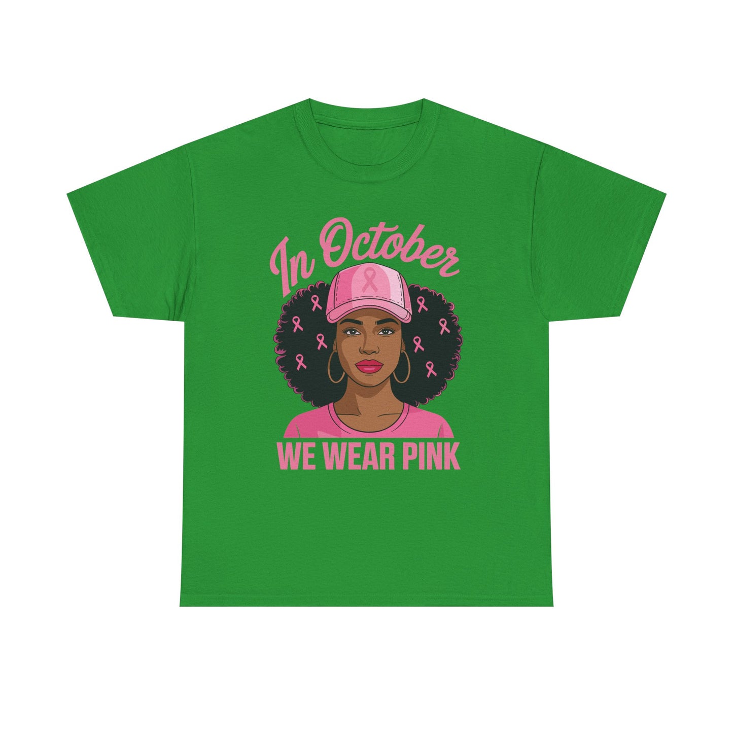 In October We Wear Pink Black Women Breast Cancer Awareness T-Shirt