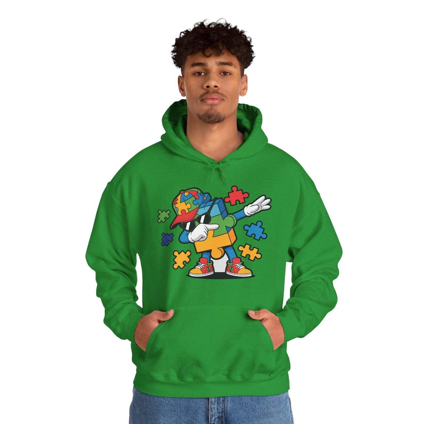 Dabbing Puzzle Autism Awareness Hoodie