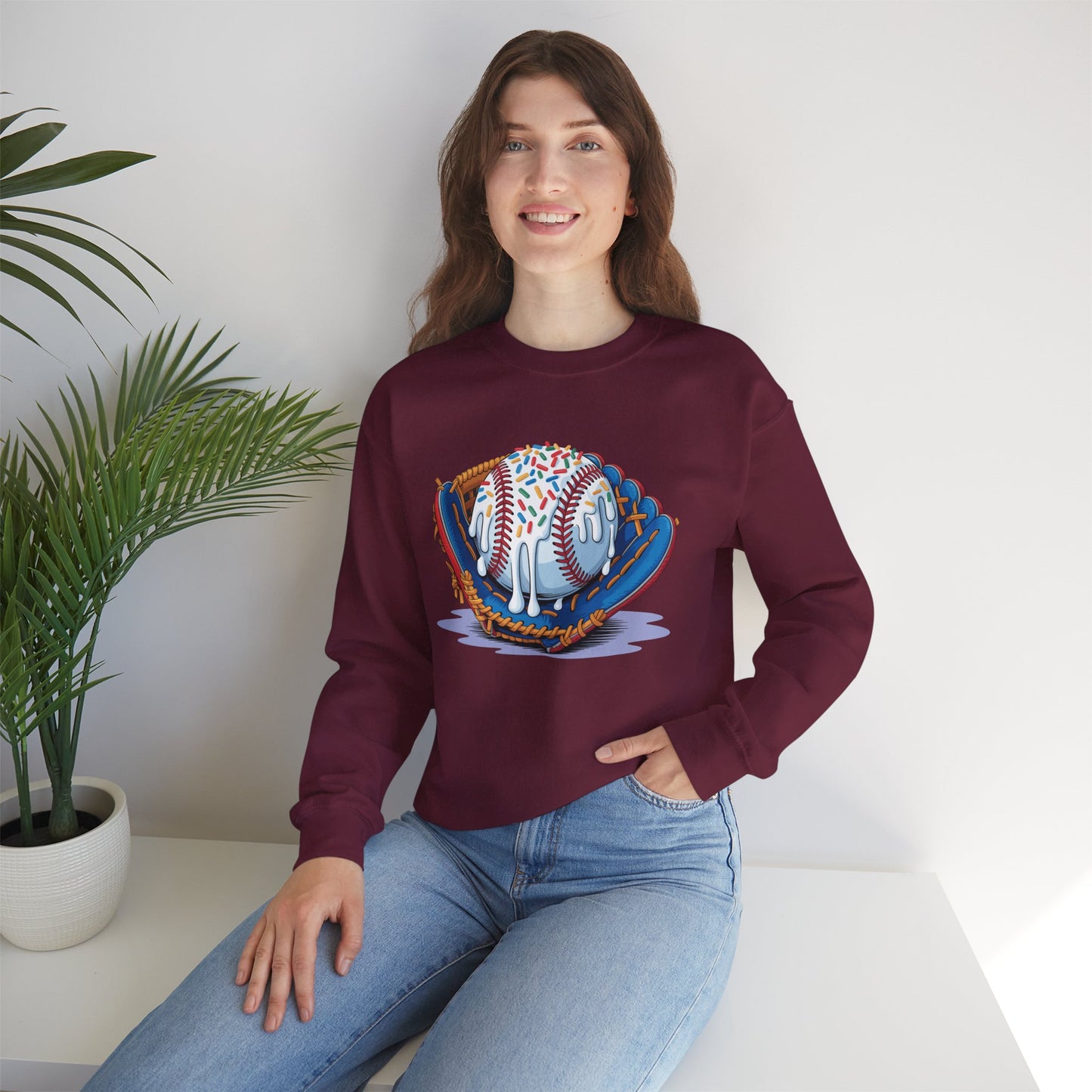 Baseball Drip Ice Cream Sprinkles Baseball Glove Sweatshirt
