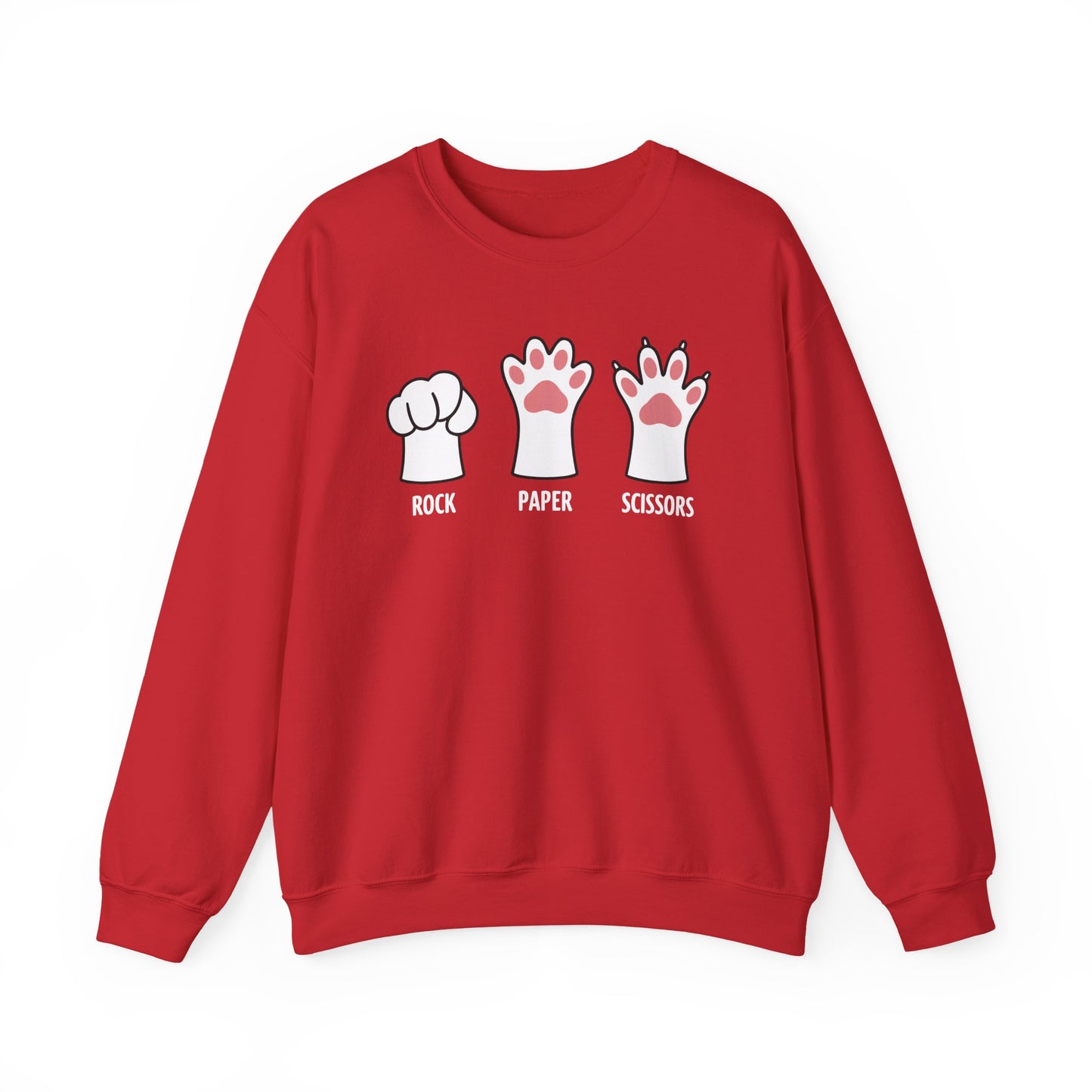 Funny Introvert Cat Animal Rescue Rock Paper Scissors Cute Paw Cat Sweatshirt