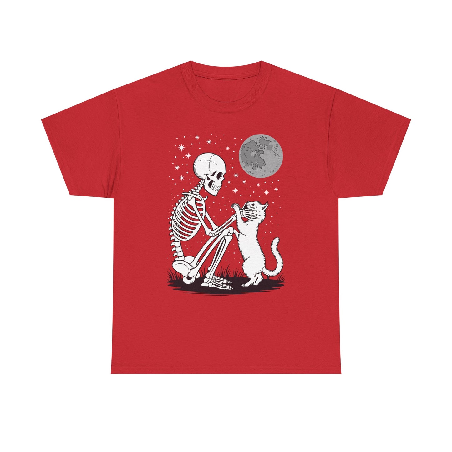 Skeleton Cat Skull Kitty Cute Goth Halloween Men Women T-Shirt