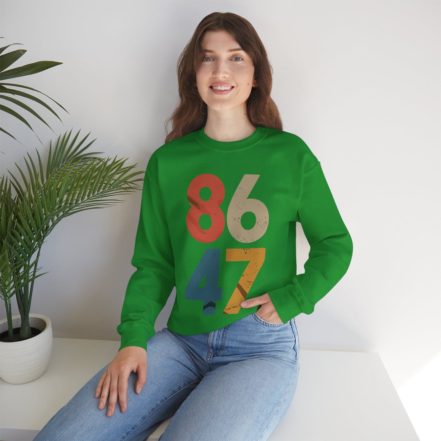 Classic Vintage 80s Style 86 47 Anti Trump Sweatshirt
