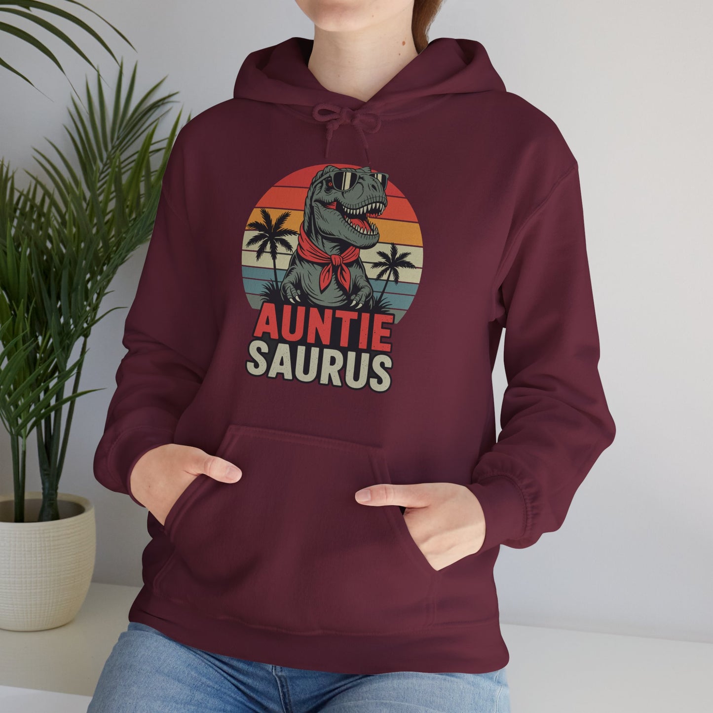 Auntiesaurus T Rex Dinosaur Auntie Saurus Family Matching Hoodie