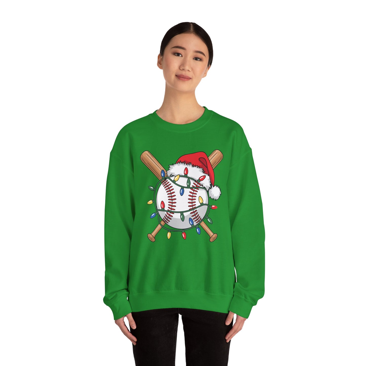 Santa Sports Design For Men Boys Christmas Baseball Player Sweatshirt