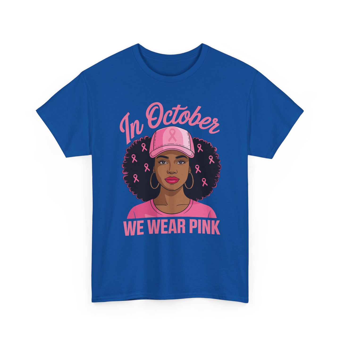 In October We Wear Pink Black Women Breast Cancer Awareness T-Shirt