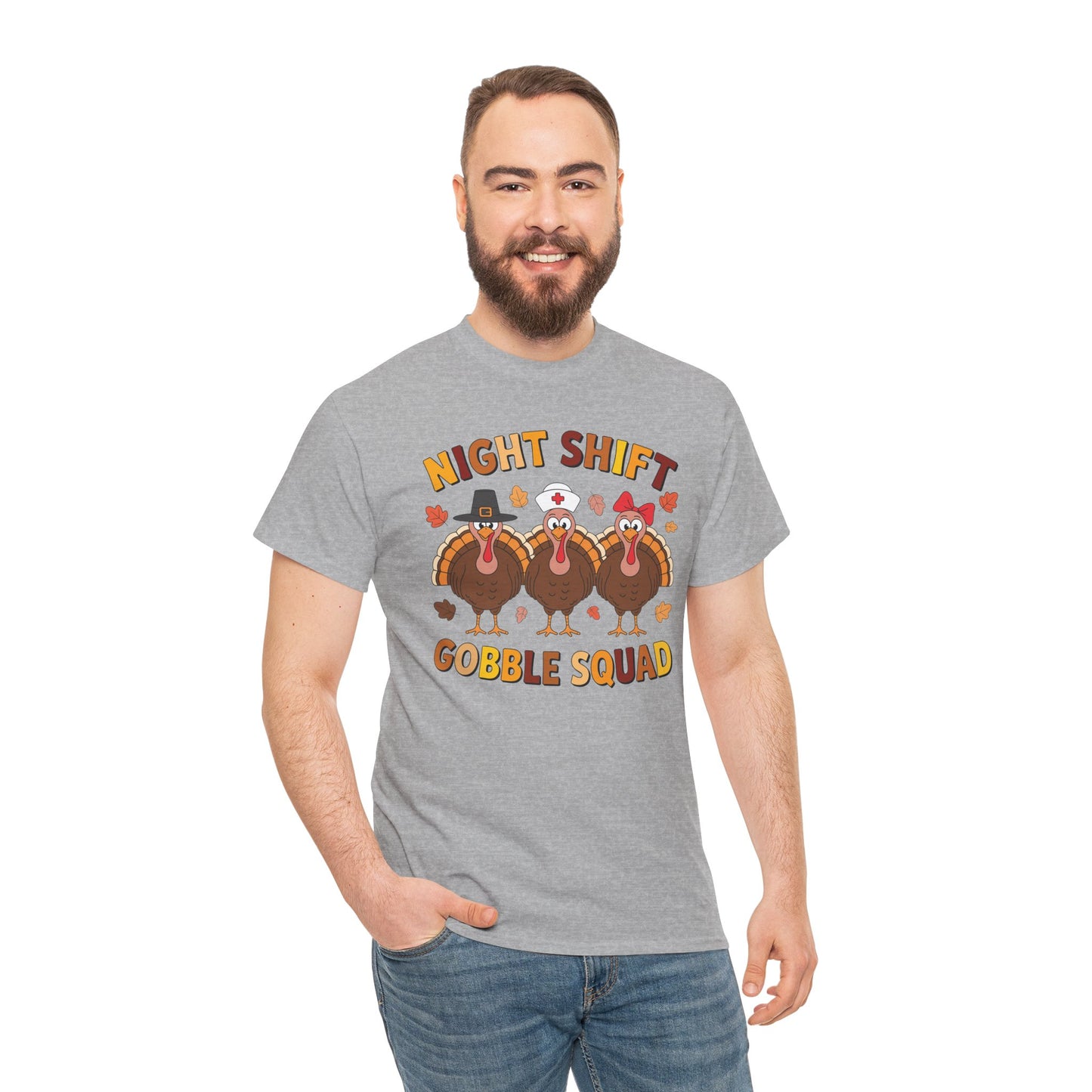 Night Shift Gobble Squad Night Worker Staff Thanksgiving T-Shirt