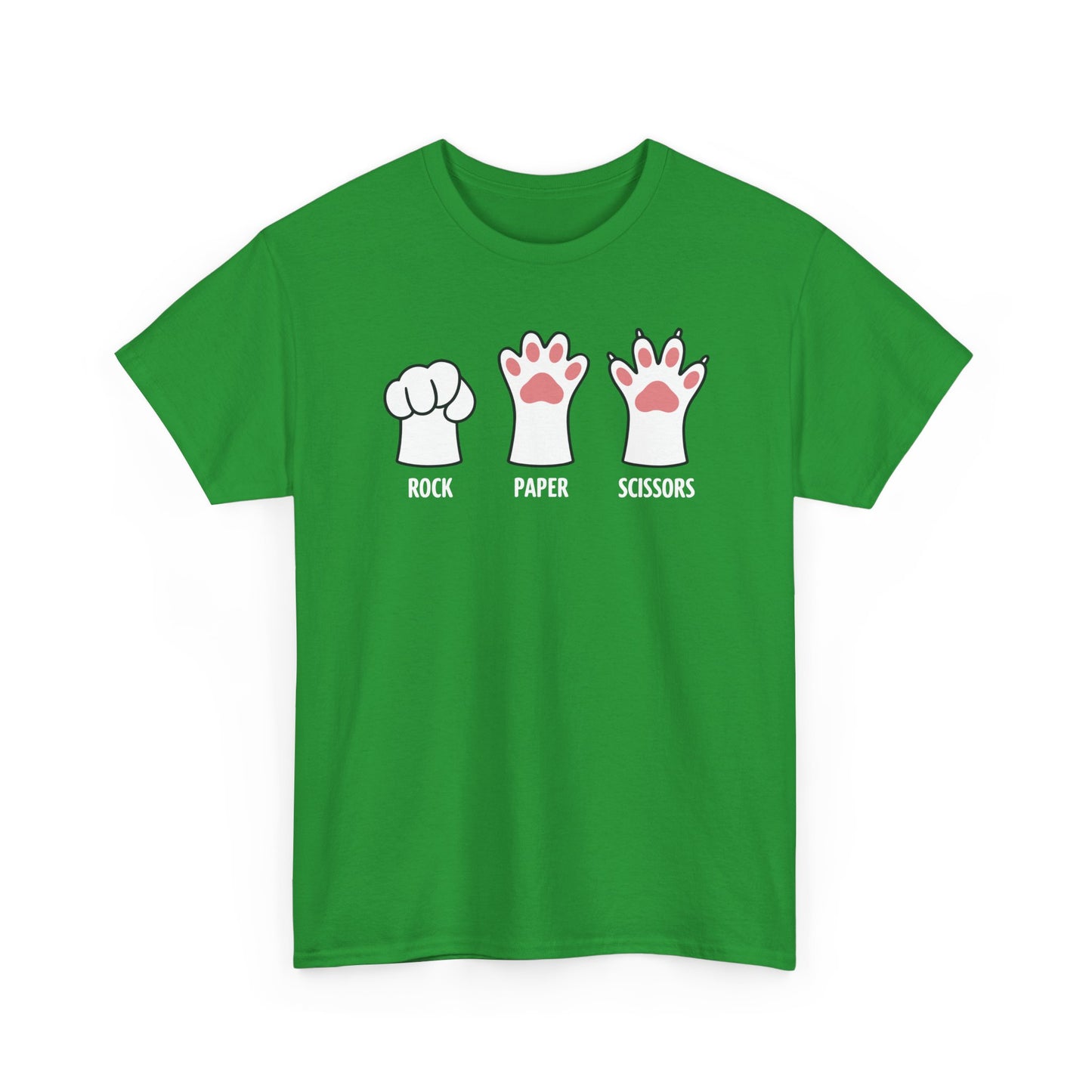 Funny Introvert Cat Animal Rescue Rock Paper Scissors Cute Paw Cat T-Shirt