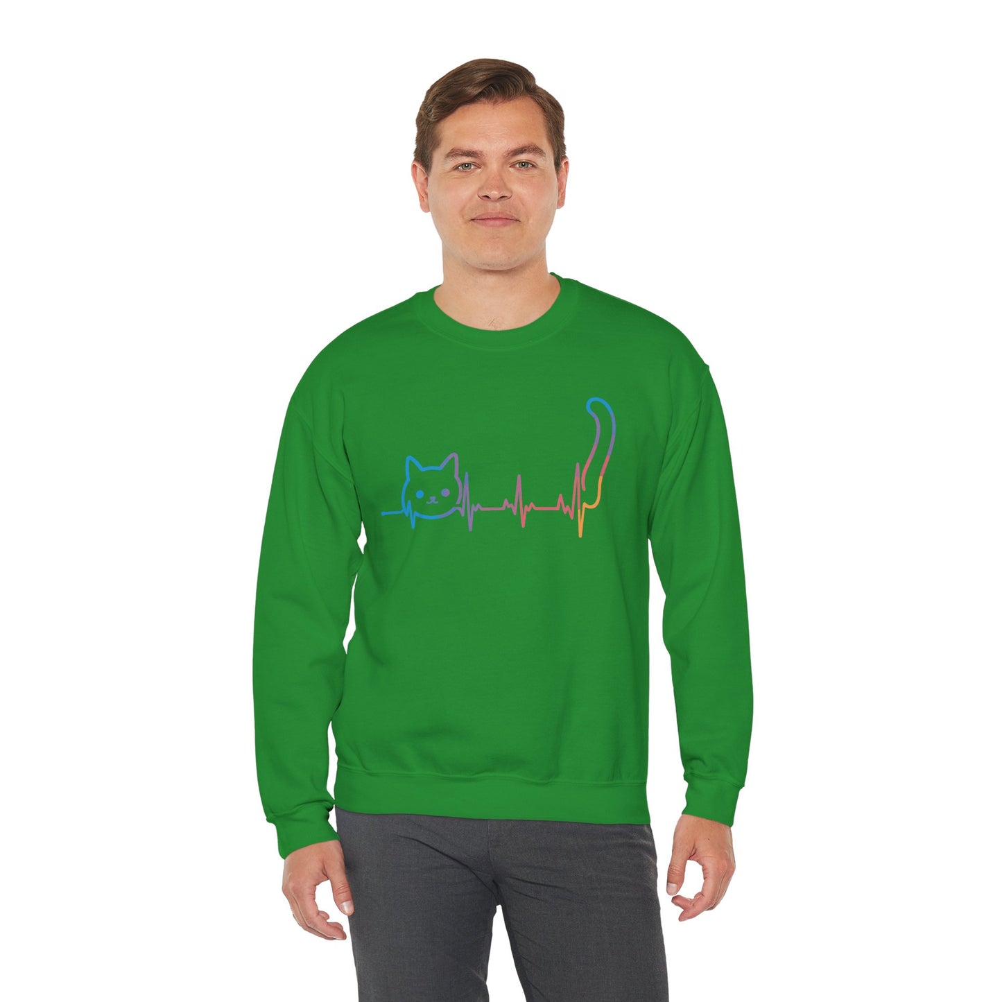 Heartbeat Cat Lover Animal Silhouette Cute Cat Sweatshirt