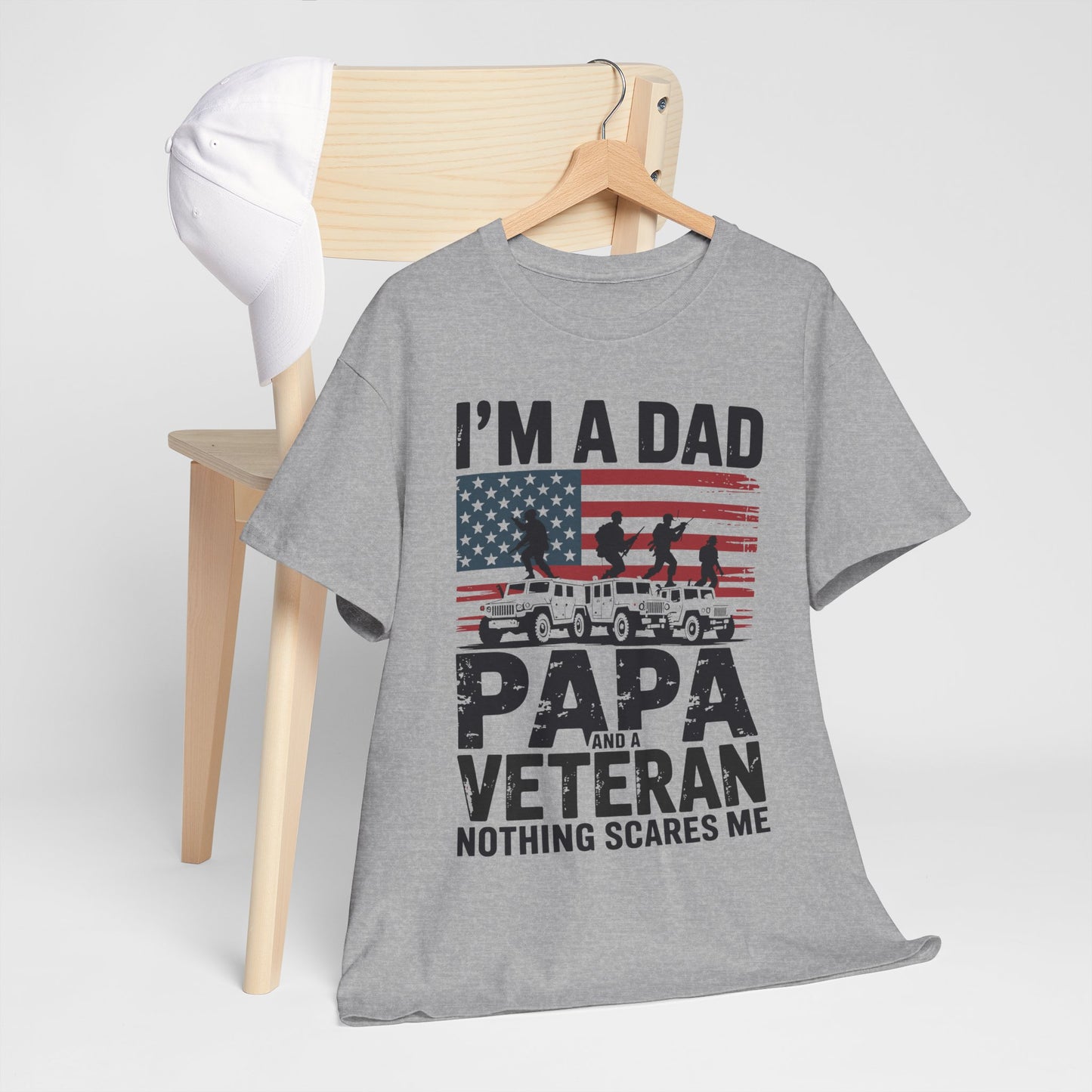 I'm A Dad Papa And Veteran Funny Retro Dad Papa Grandpa T-Shirt