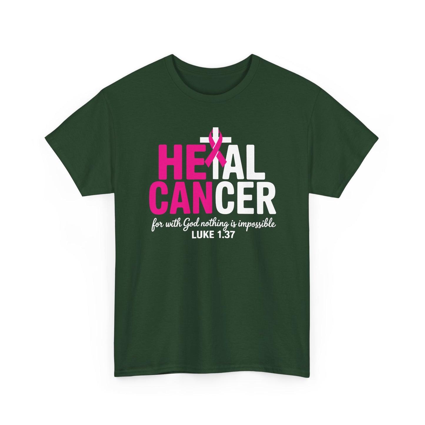 Heal Cancer Believe God Christian Breast Cancer Awareness T-Shirt