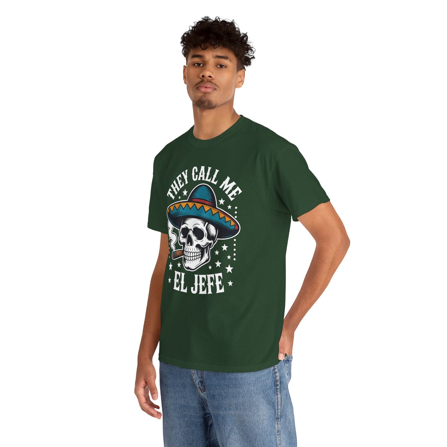 They Call Me El Jefe Mexican Sugar Skull Cinco De Mayo T-Shirt