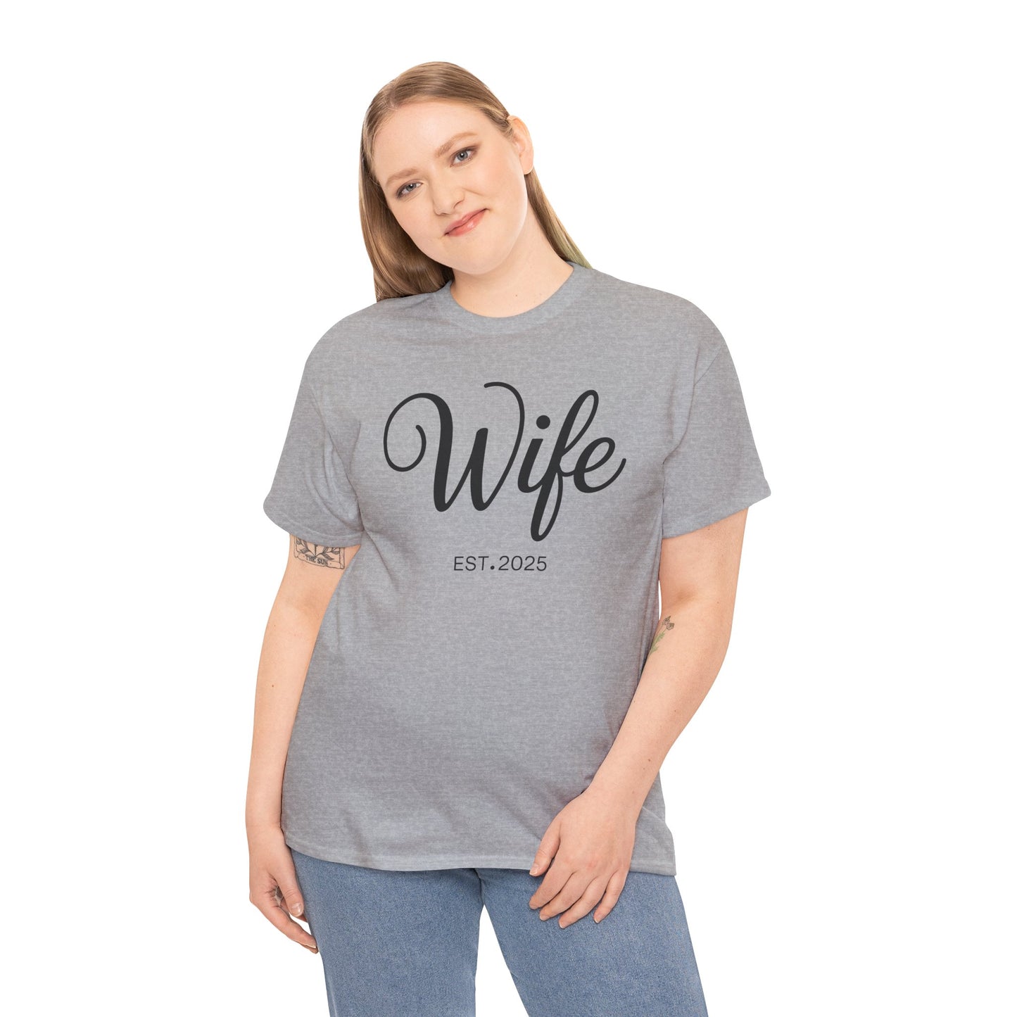 Wife Est 2025 Just Married Honeymoon Wedding Couples T-Shirt