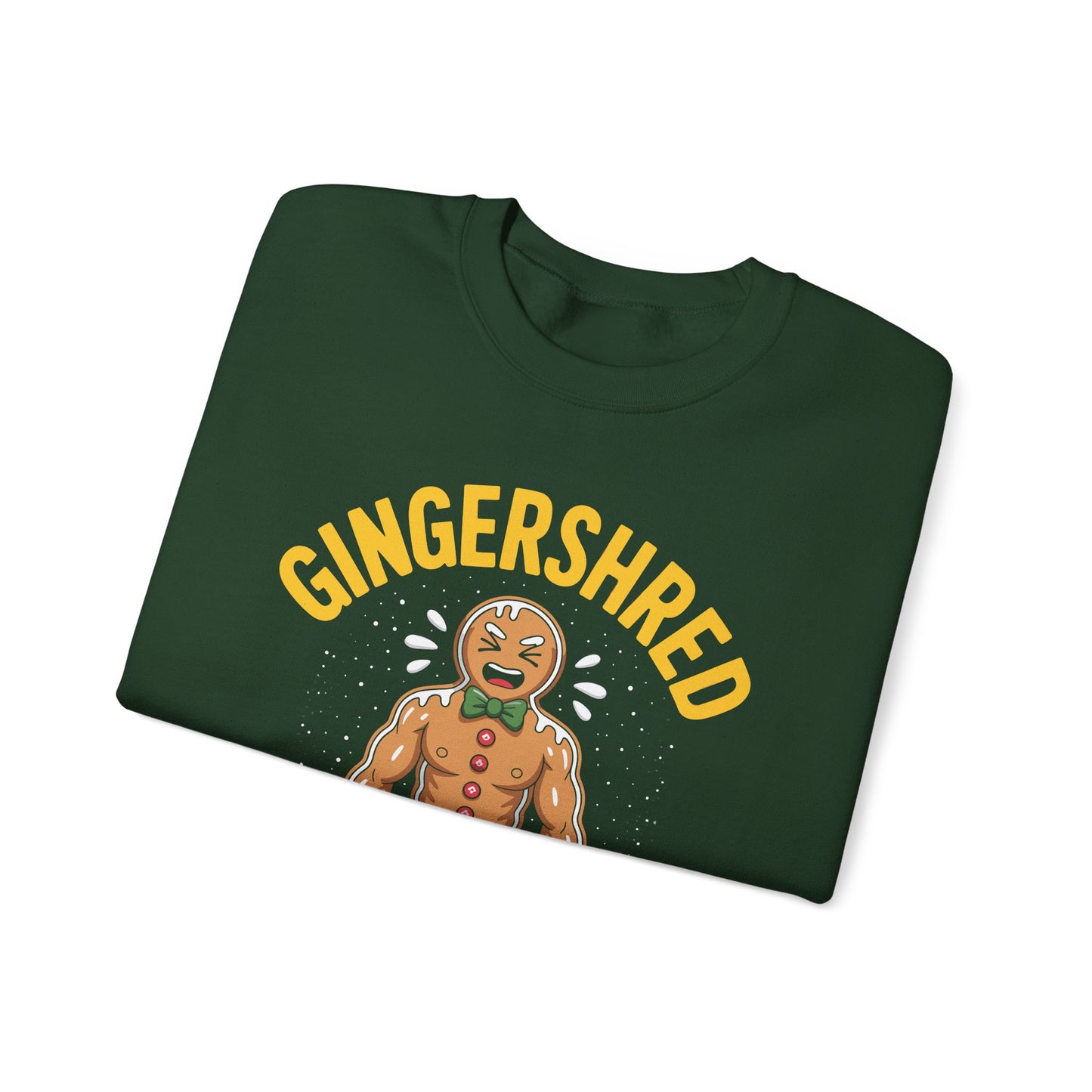 Funny Gingershred Gingerbread Man Gym Bodybuilding Christmas Sweatshirt