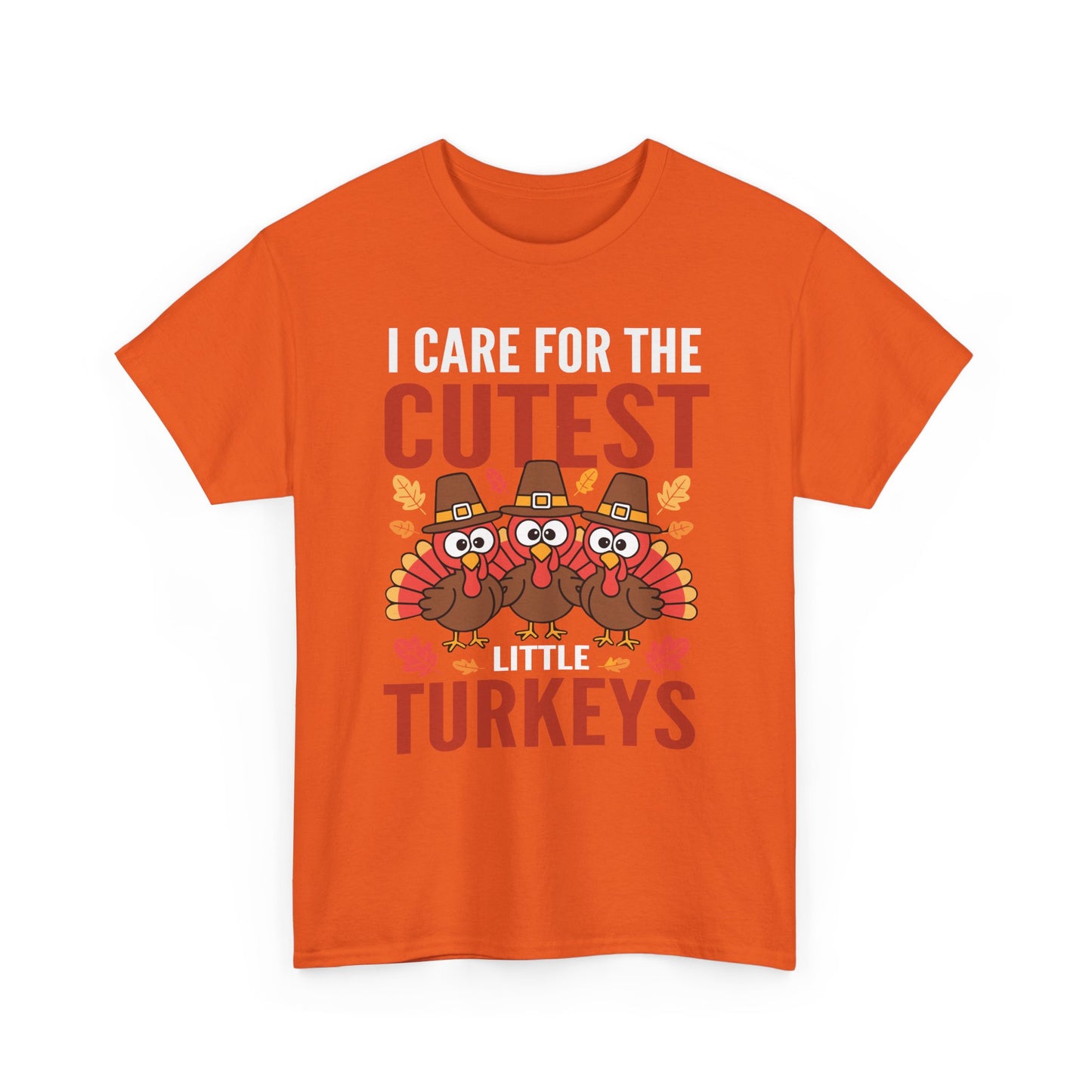 Care For Little Turkeys Nurse Fall Thanksgiving Scrub Top T-Shirt