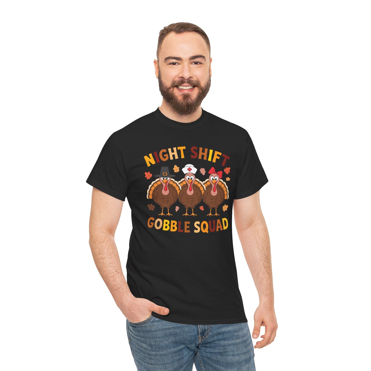 Night Shift Gobble Squad Night Worker Staff Thanksgiving T-Shirt