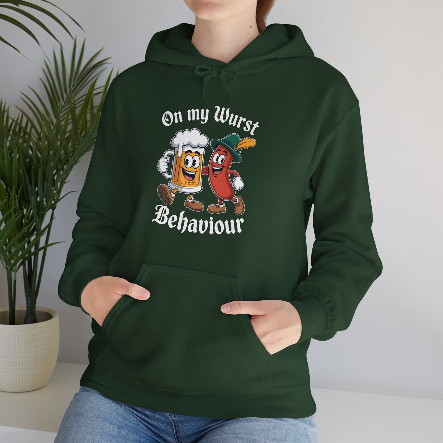 Oktoberfest On My Wurst Behaviour German Beer Sausage Adults Hoodie