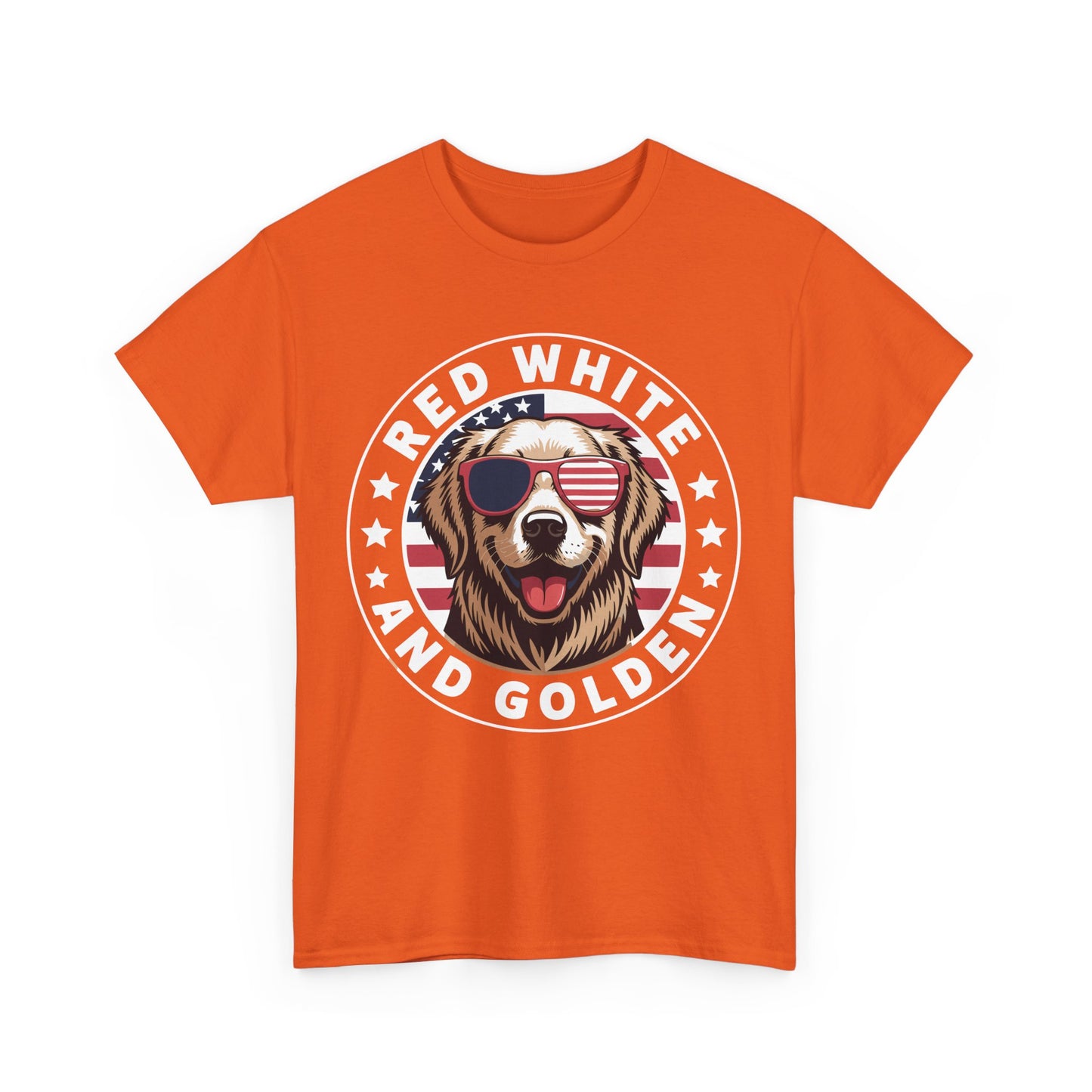 Red White Golden Retriever American Flag 4th of July Gift T-Shirt