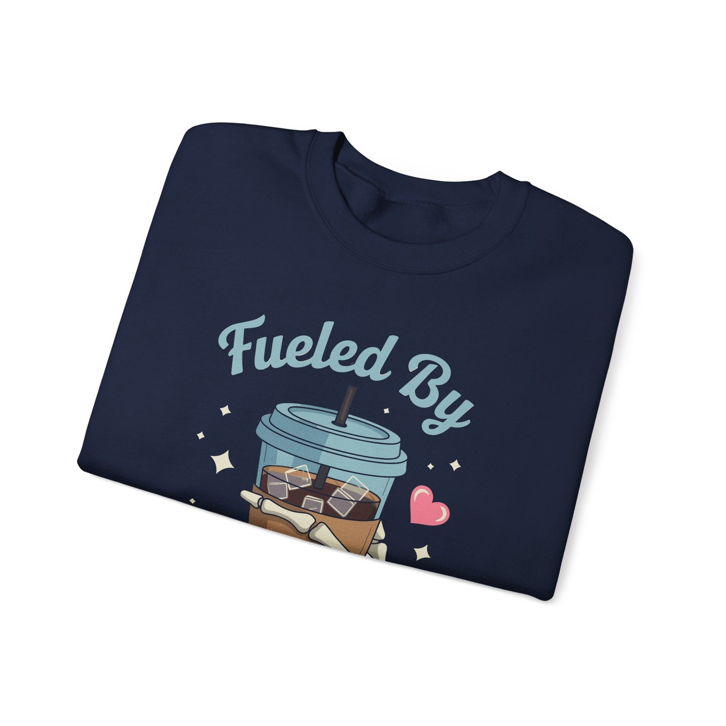 Fueled by Iced Coffee and Anxiety Funny Coffee Lover Sweatshirt