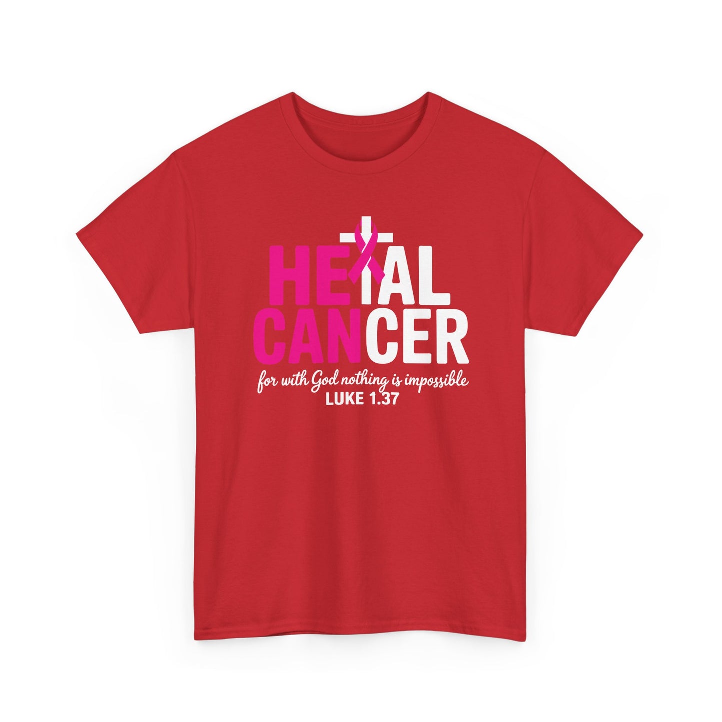 Heal Cancer Believe God Christian Breast Cancer Awareness T-Shirt