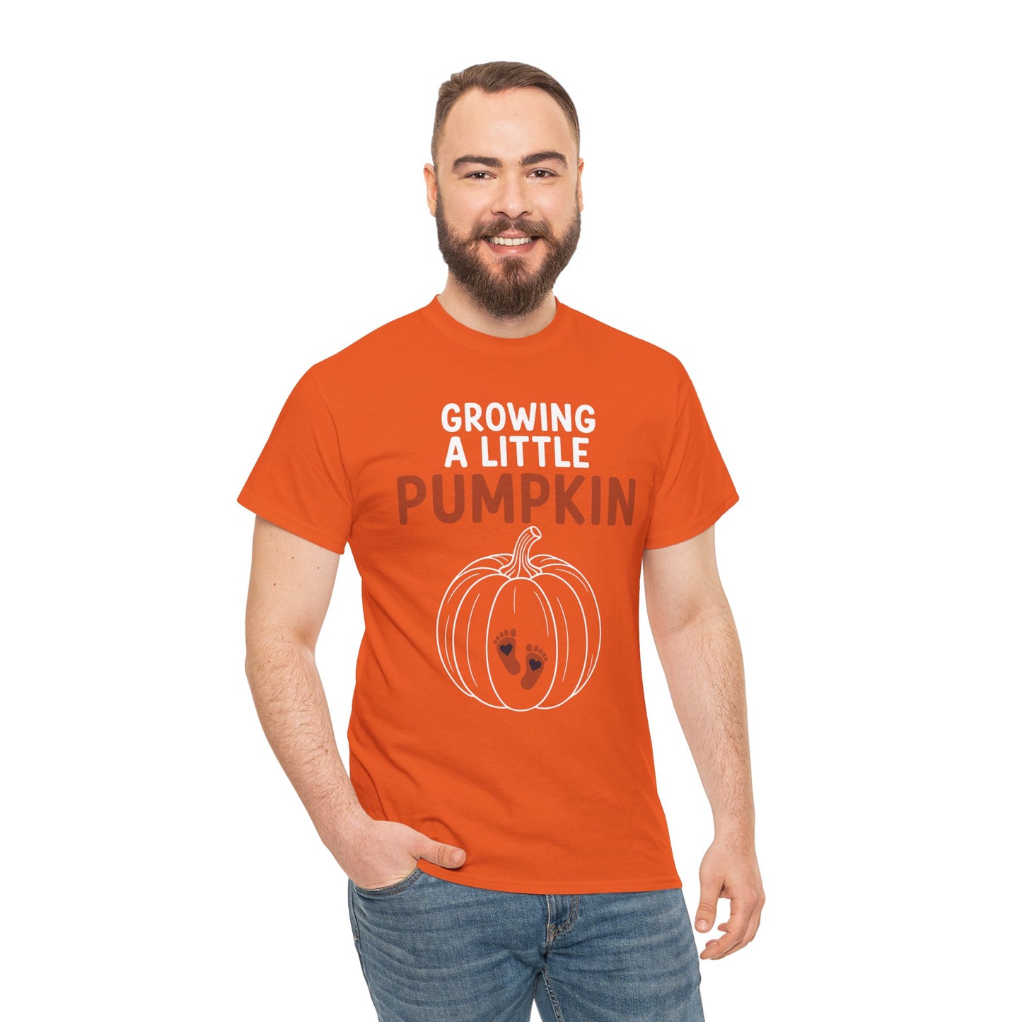 Growing A Little Pumpkin Fall Thanksgiving Baby Bump Wife T-Shirt