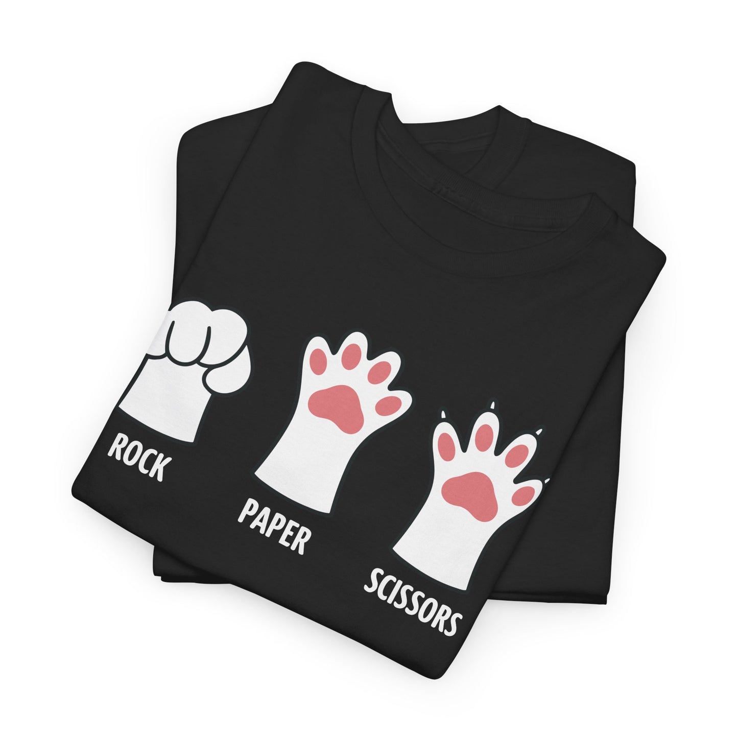 Funny Introvert Cat Animal Rescue Rock Paper Scissors Cute Paw Cat T-Shirt