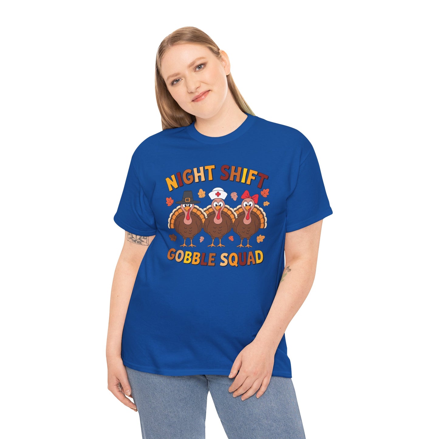 Night Shift Gobble Squad Night Worker Staff Thanksgiving T-Shirt