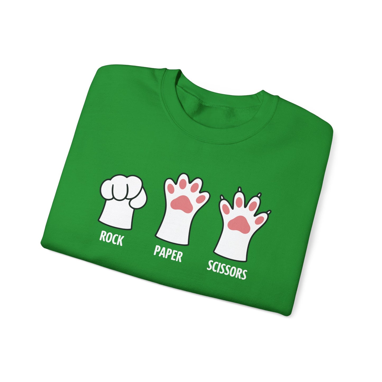 Funny Introvert Cat Animal Rescue Rock Paper Scissors Cute Paw Cat Sweatshirt