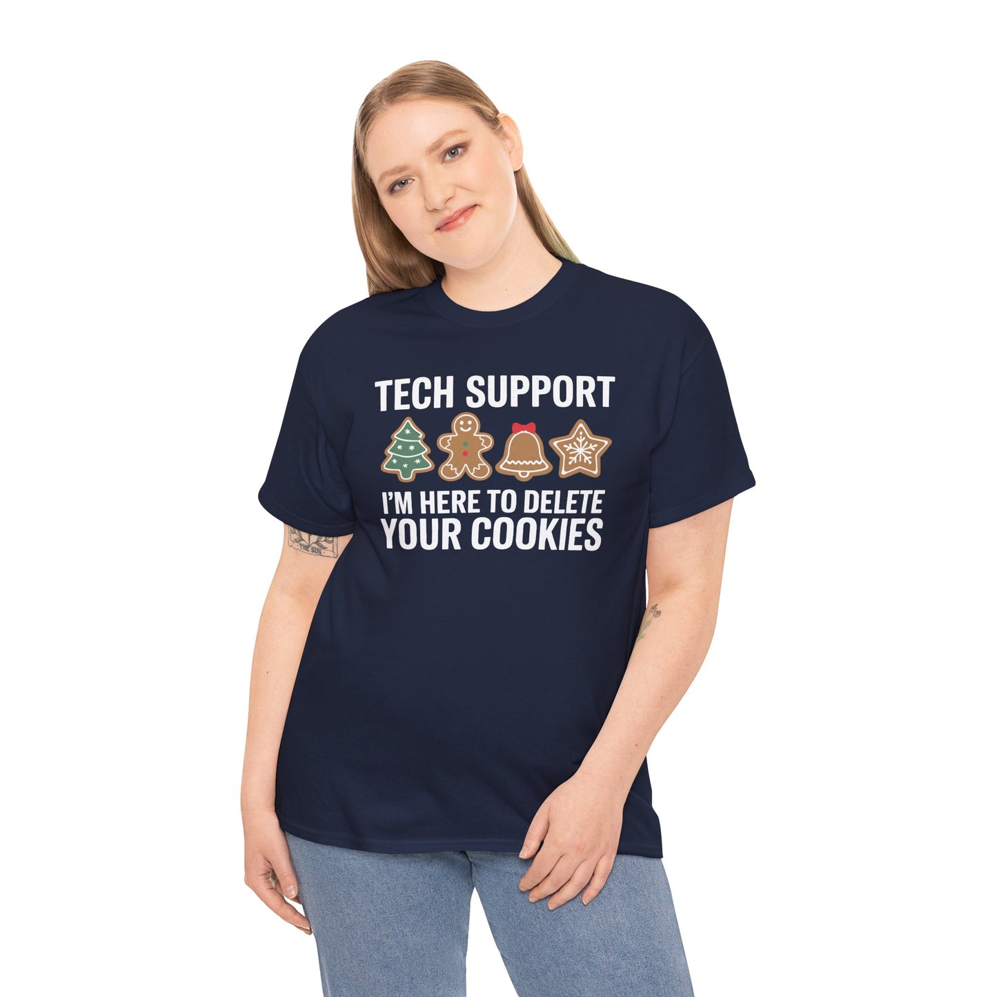 Christmas Tech Support Here To Delete Cookies Xmas Men Women T-Shirt