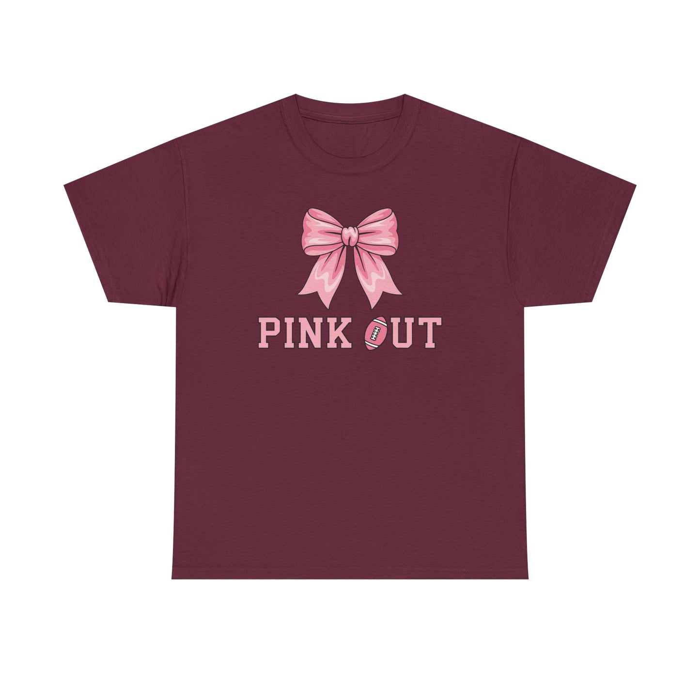 Pink Out Football Bow Preppy Breast Cancer Awareness Women T-Shirt