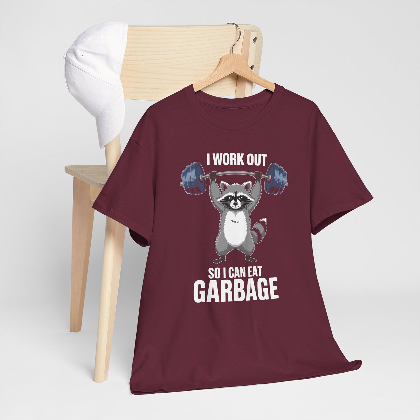 Raccoon Deadlift Bodybuilding Animal Funny Gym Fitness T-Shirt