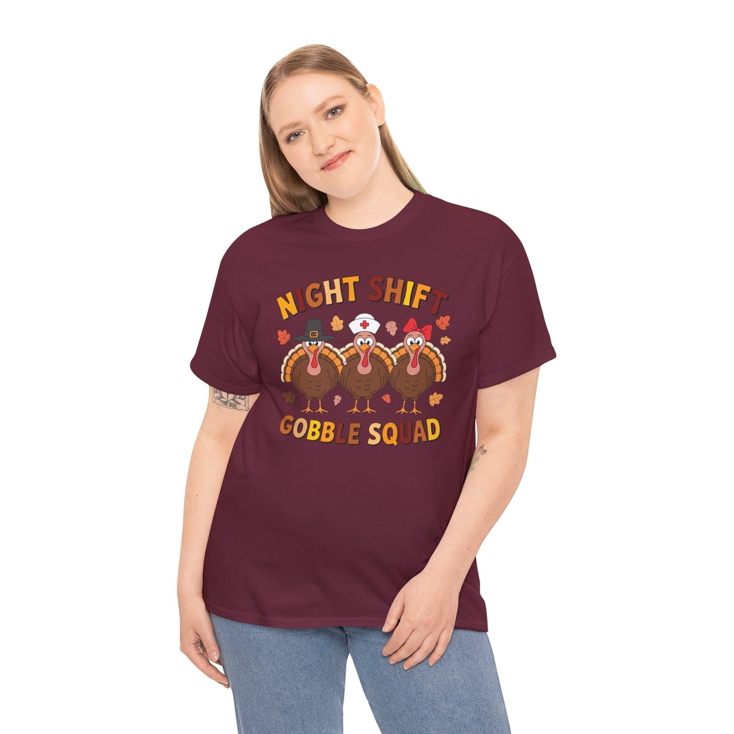 Night Shift Gobble Squad Night Worker Staff Thanksgiving T-Shirt