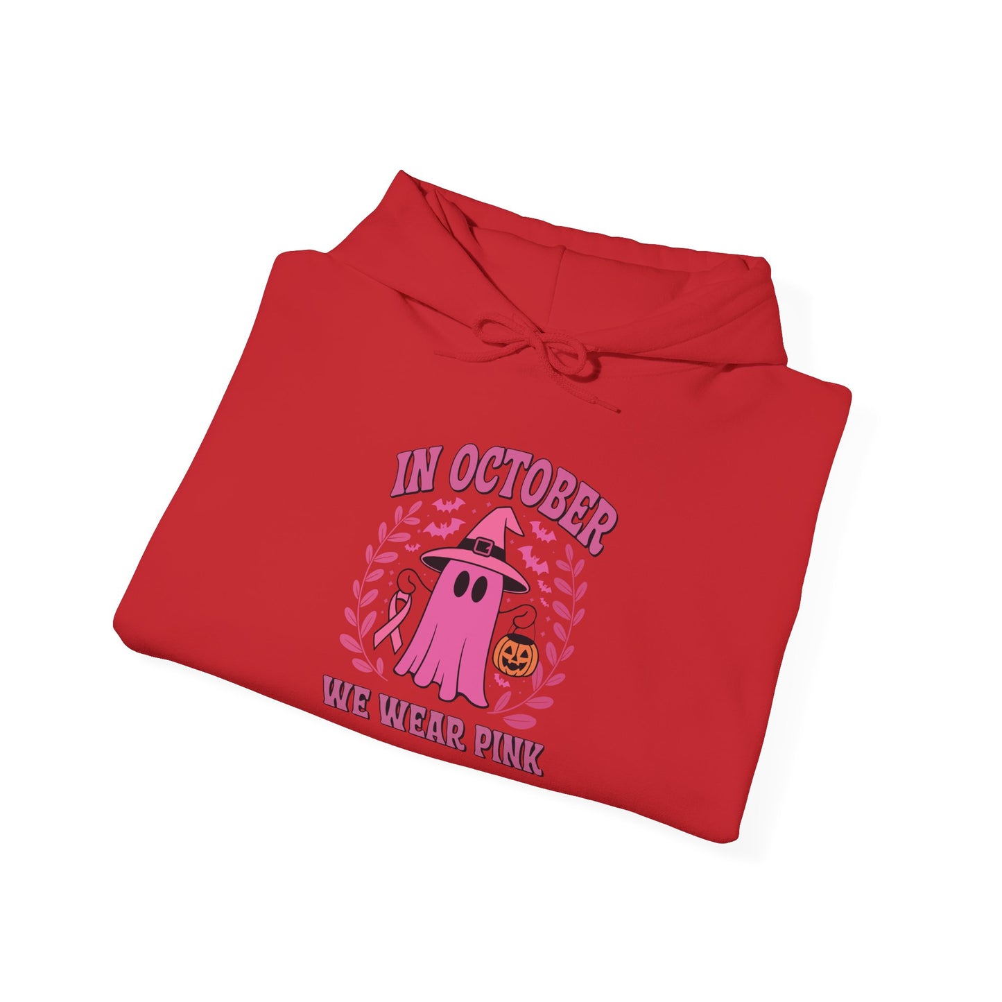 In October We Wear Pink Breast Cancer Awareness Halloween Hoodie