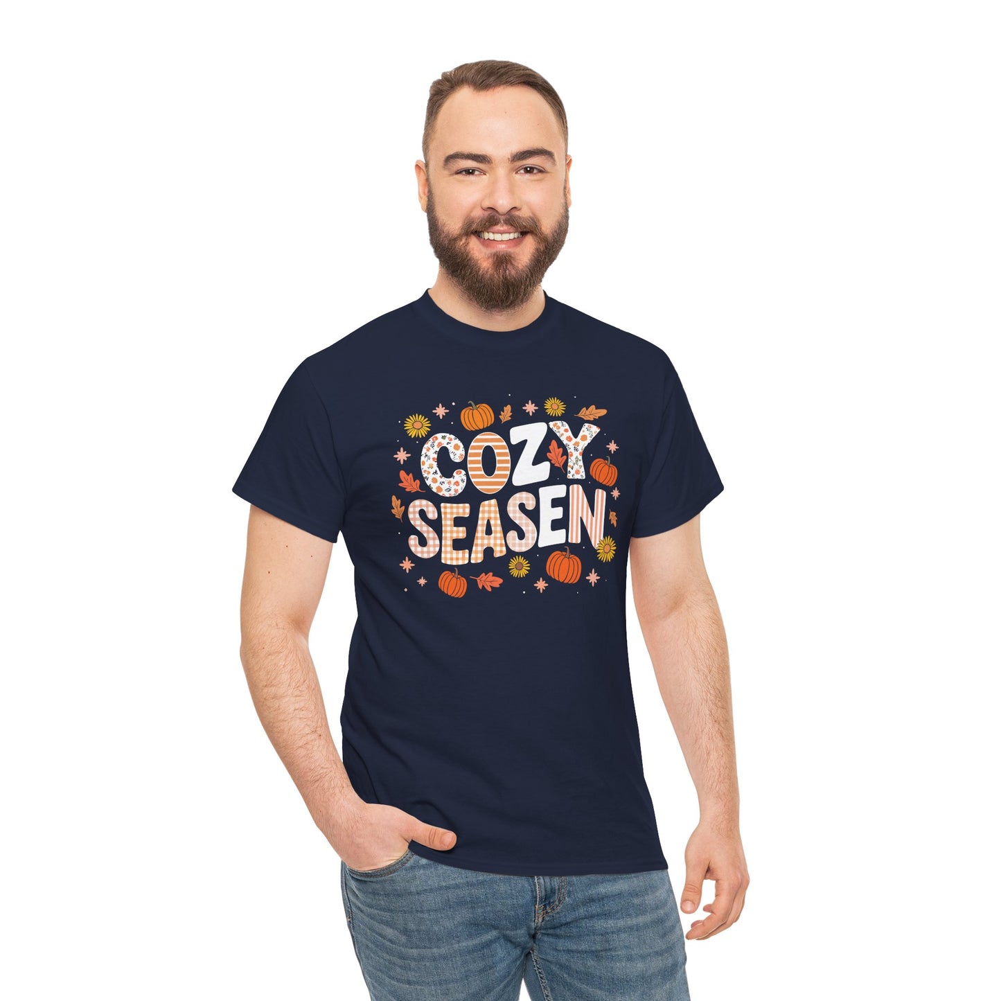 Cozy Season Autumn Fall Vibes Halloween Thanksgiving Pumpkin T-Shirt