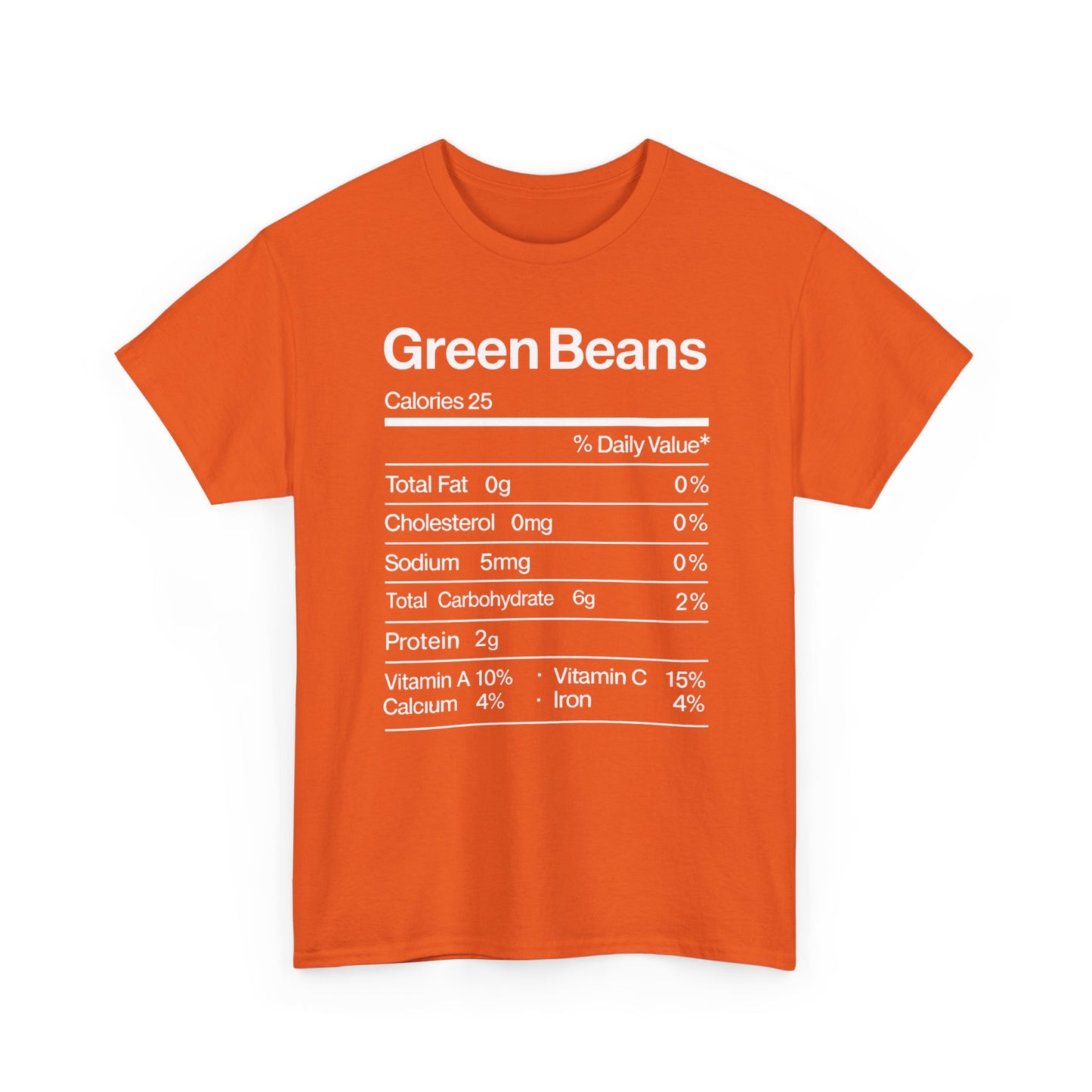 Green Beans Nutrition Facts Funny Thanksgiving Christmas T-Shirt