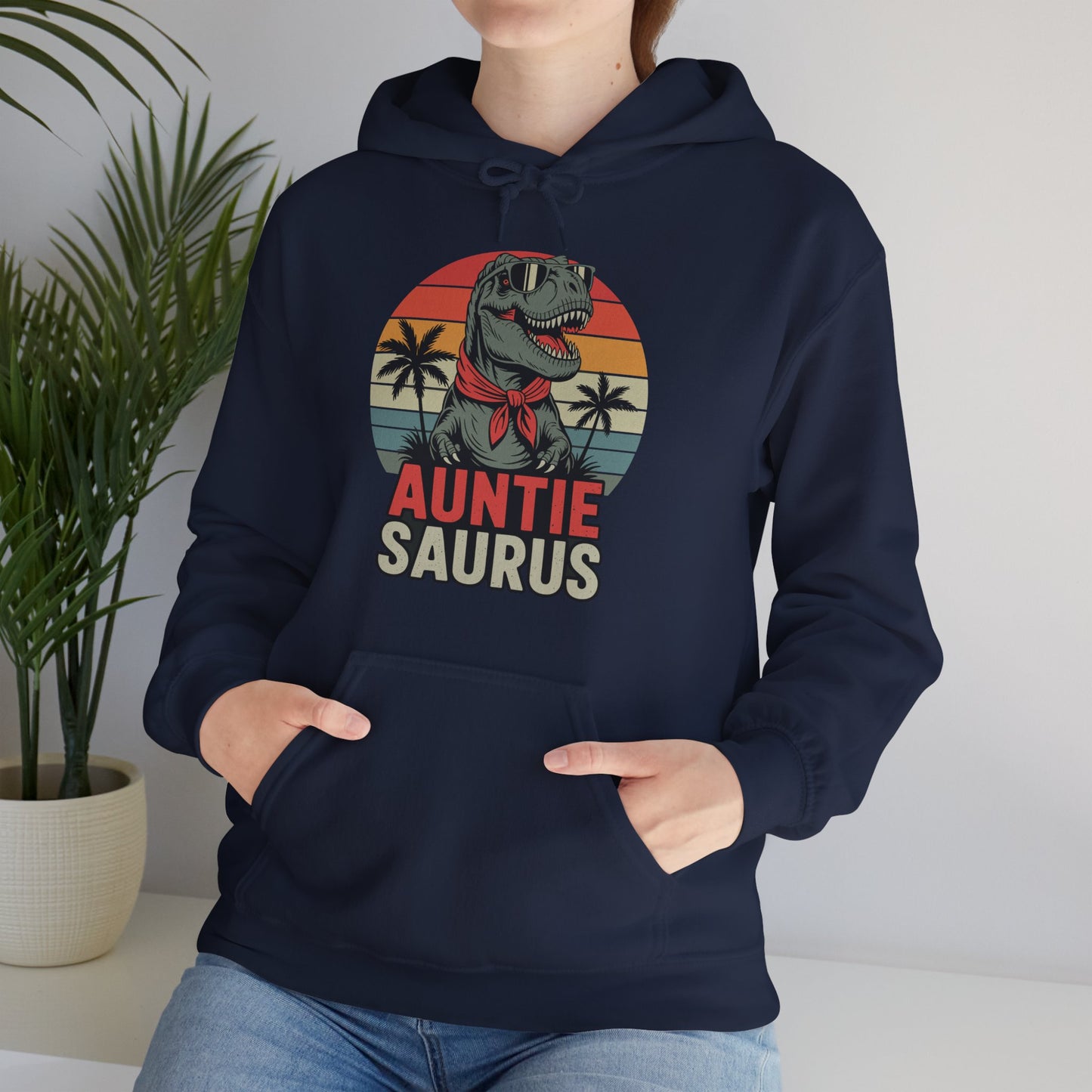 Auntiesaurus T Rex Dinosaur Auntie Saurus Family Matching Hoodie