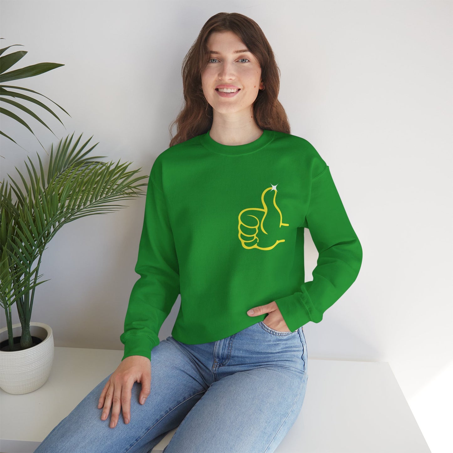 Funny Thumbs Up Emoji Graphic Positive Vibes Sweatshirt