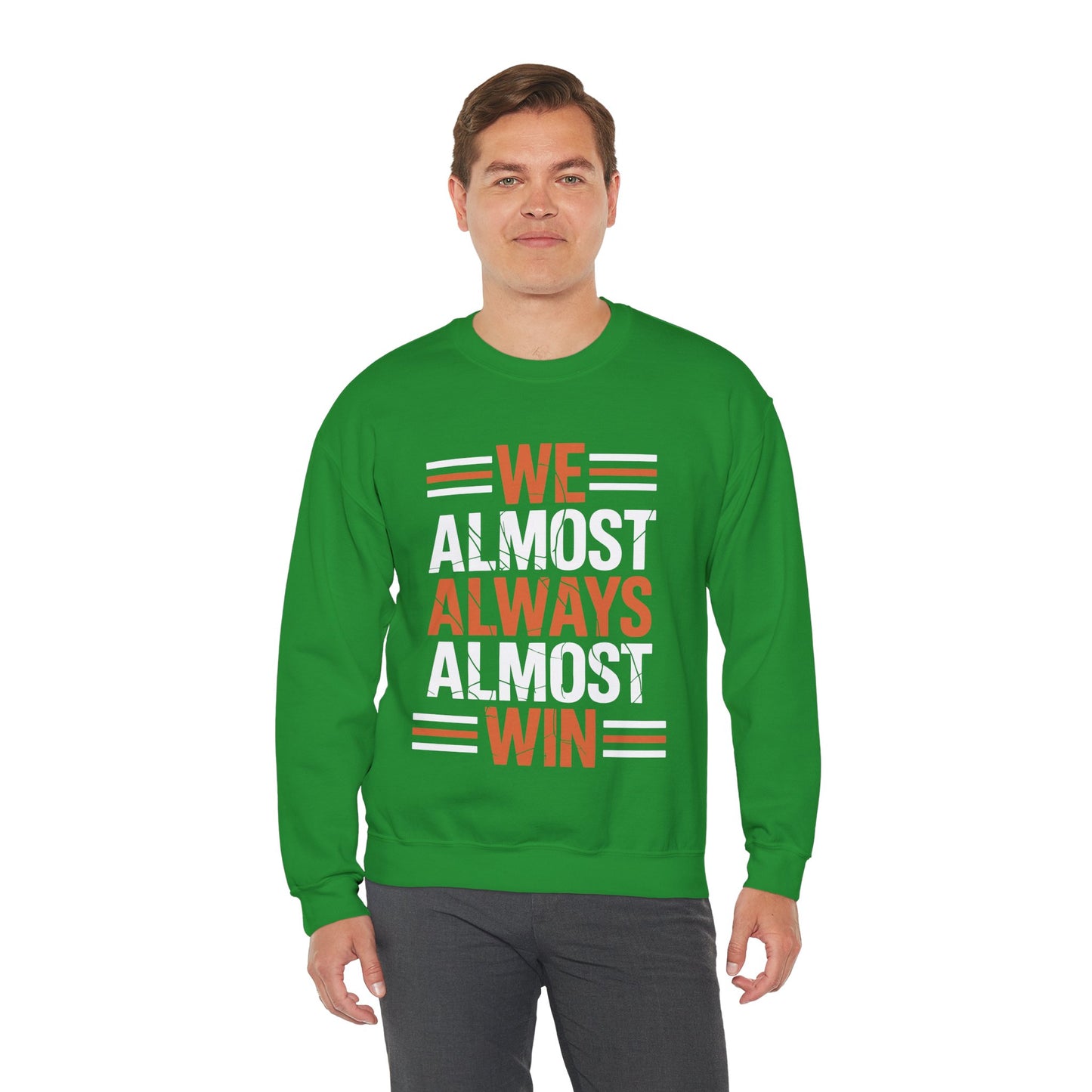 Funny Cleveland Throwback We Almost Always Almost Win Football Fans Lovers Sweatshirt