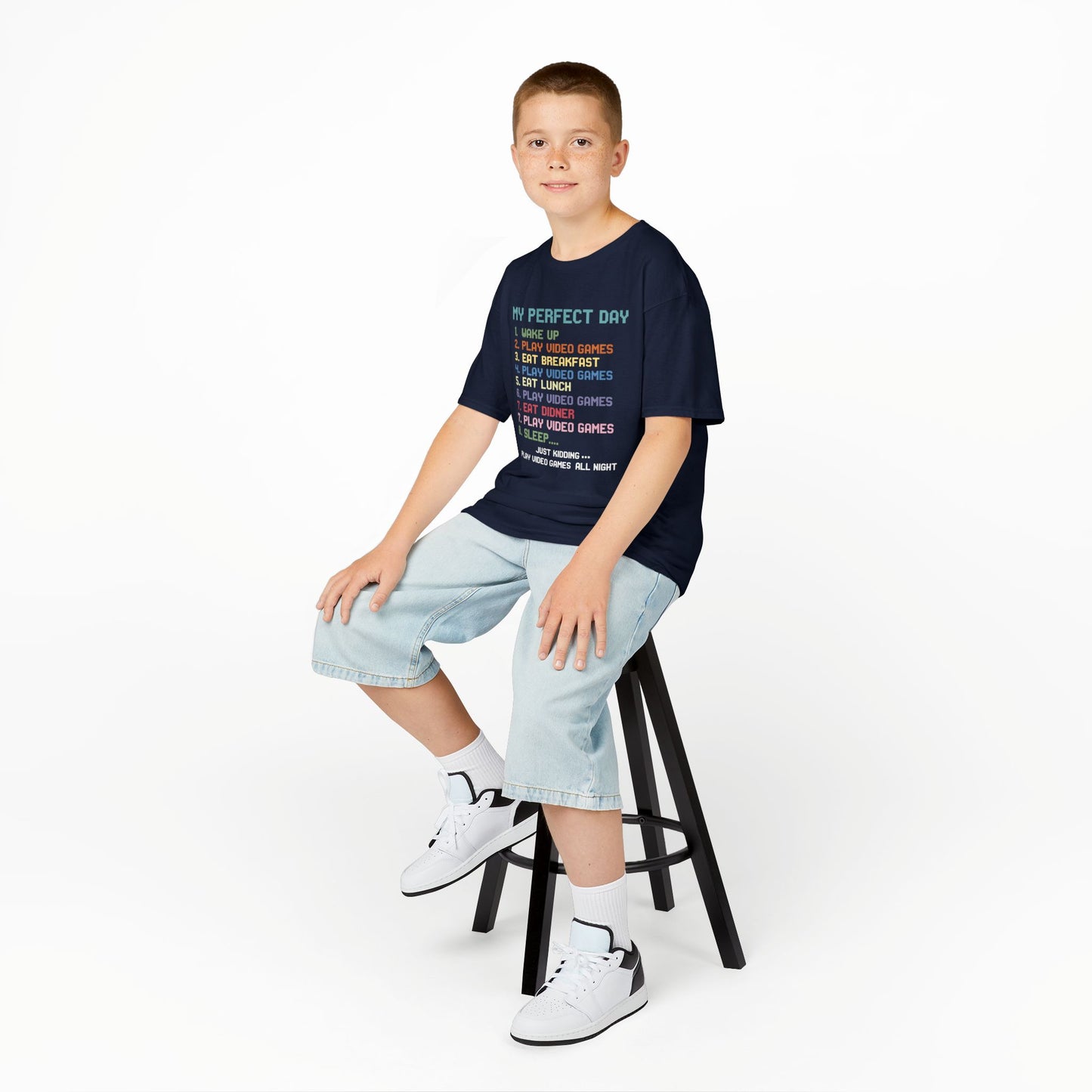 My Perfect Day Play Video Games Funny Gamer Kids T-Shirt