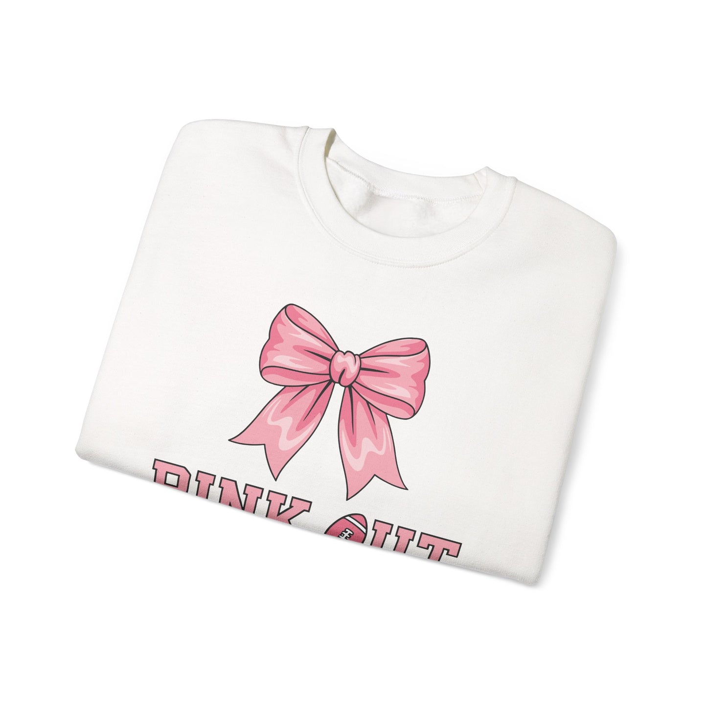 Pink Out Football Bow Preppy Breast Cancer Awareness Women Sweatshirt