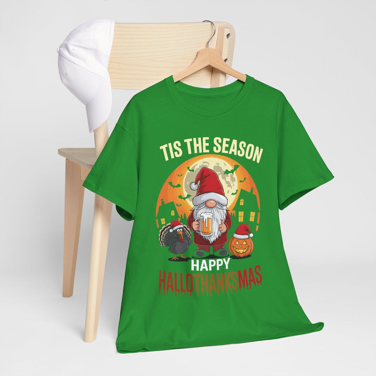 Happy Hallothanksmas Halloween Thanksgiving Merry Christmas T-Shirt