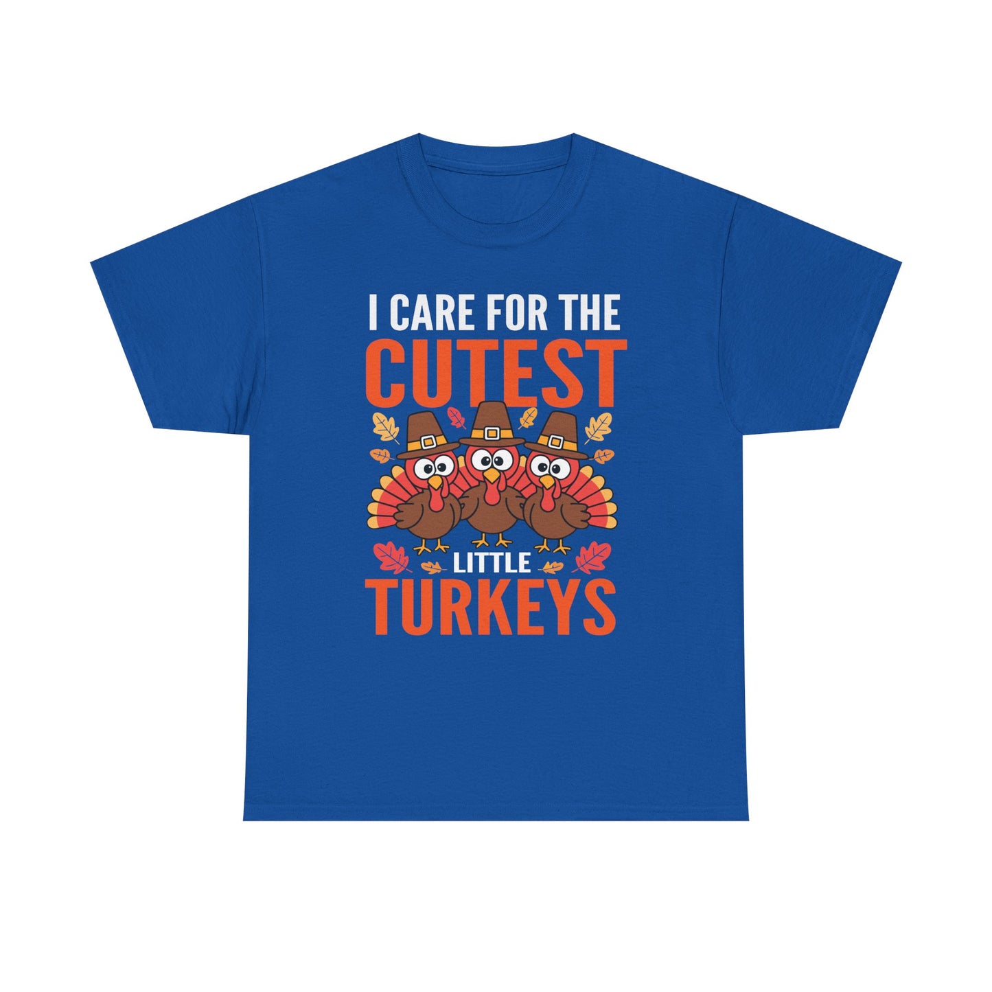 Care For Little Turkeys Nurse Fall Thanksgiving Scrub Top T-Shirt