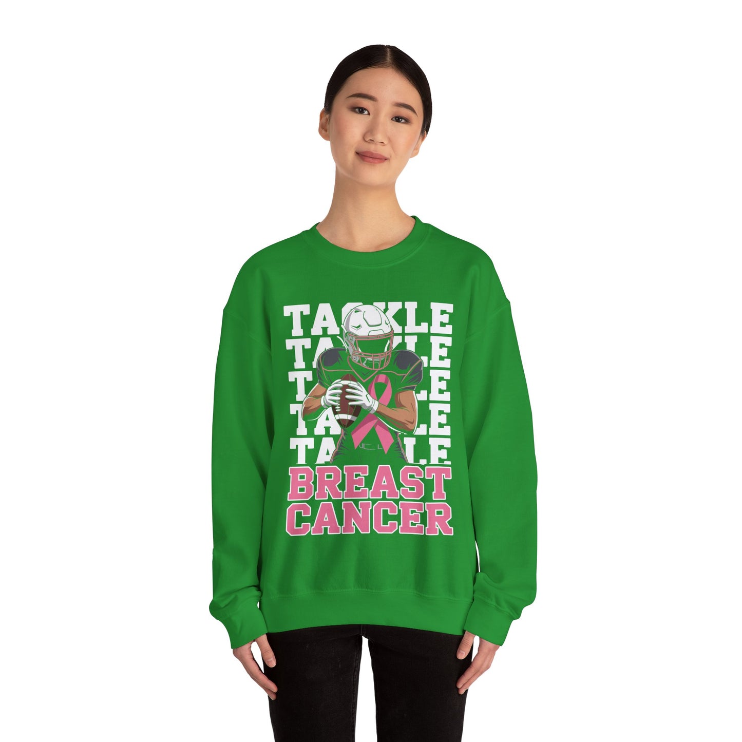 Tackle Football Breast Cancer Awareness Pink Ribbon Sweatshirt
