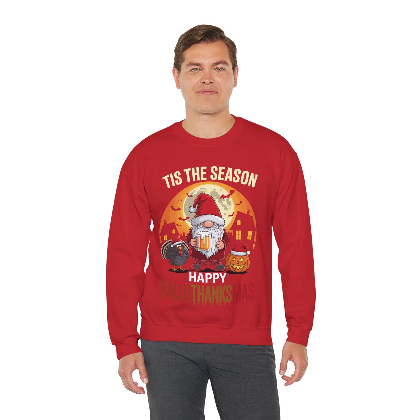 Happy Hallothanksmas Halloween Thanksgiving Merry Christmas Sweatshirt