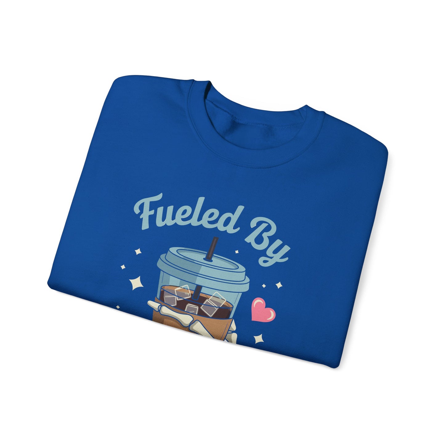 Fueled by Iced Coffee and Anxiety Funny Coffee Lover Sweatshirt