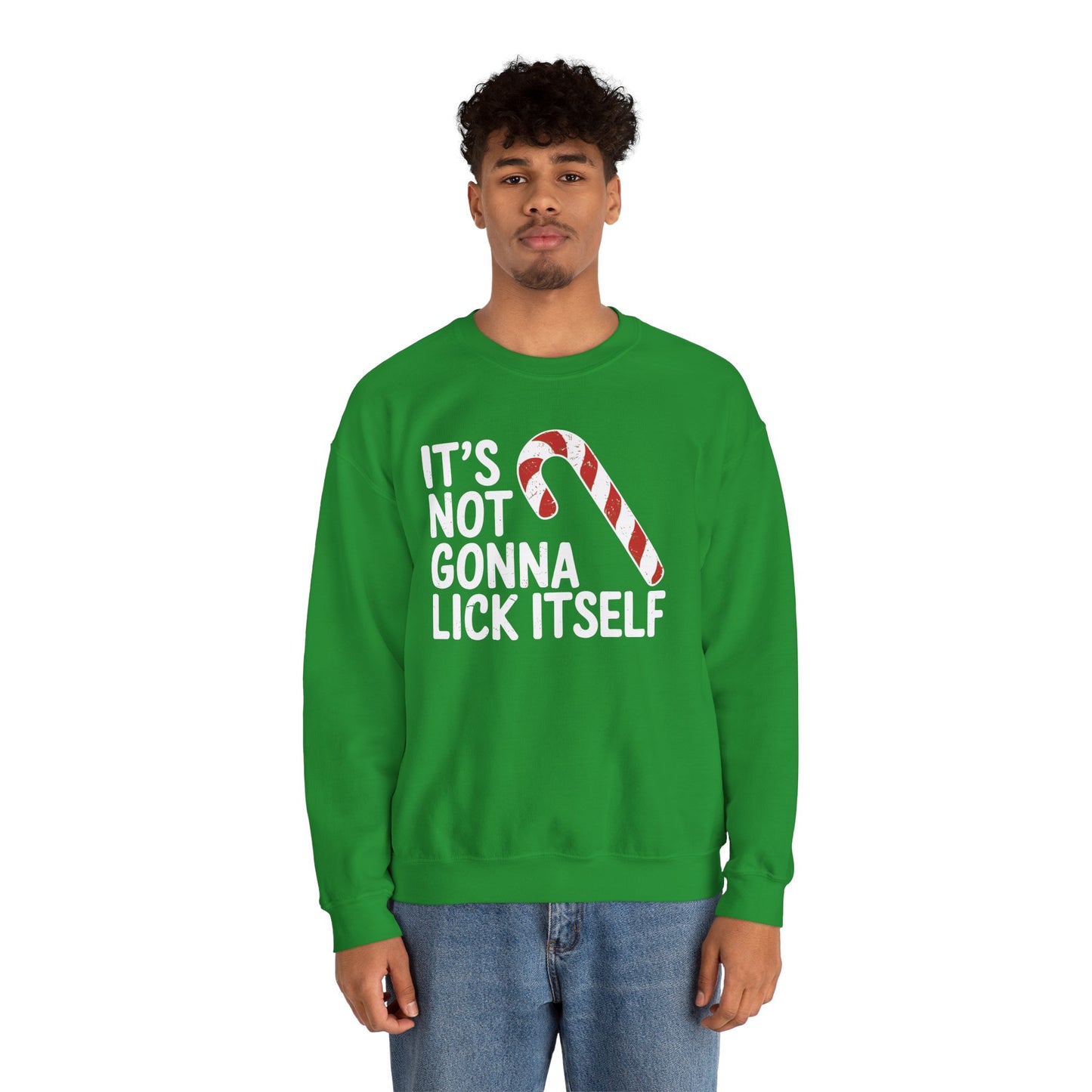 Funny Candy Cane Lick Itself Adult Christmas in July Gift Sweatshirt