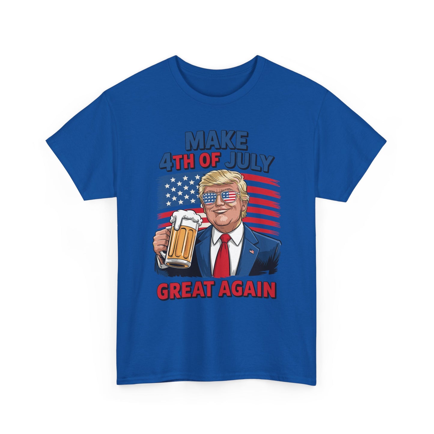 Trump Make 4th of July Great Again Men Drinking Beer Funny T-Shirt