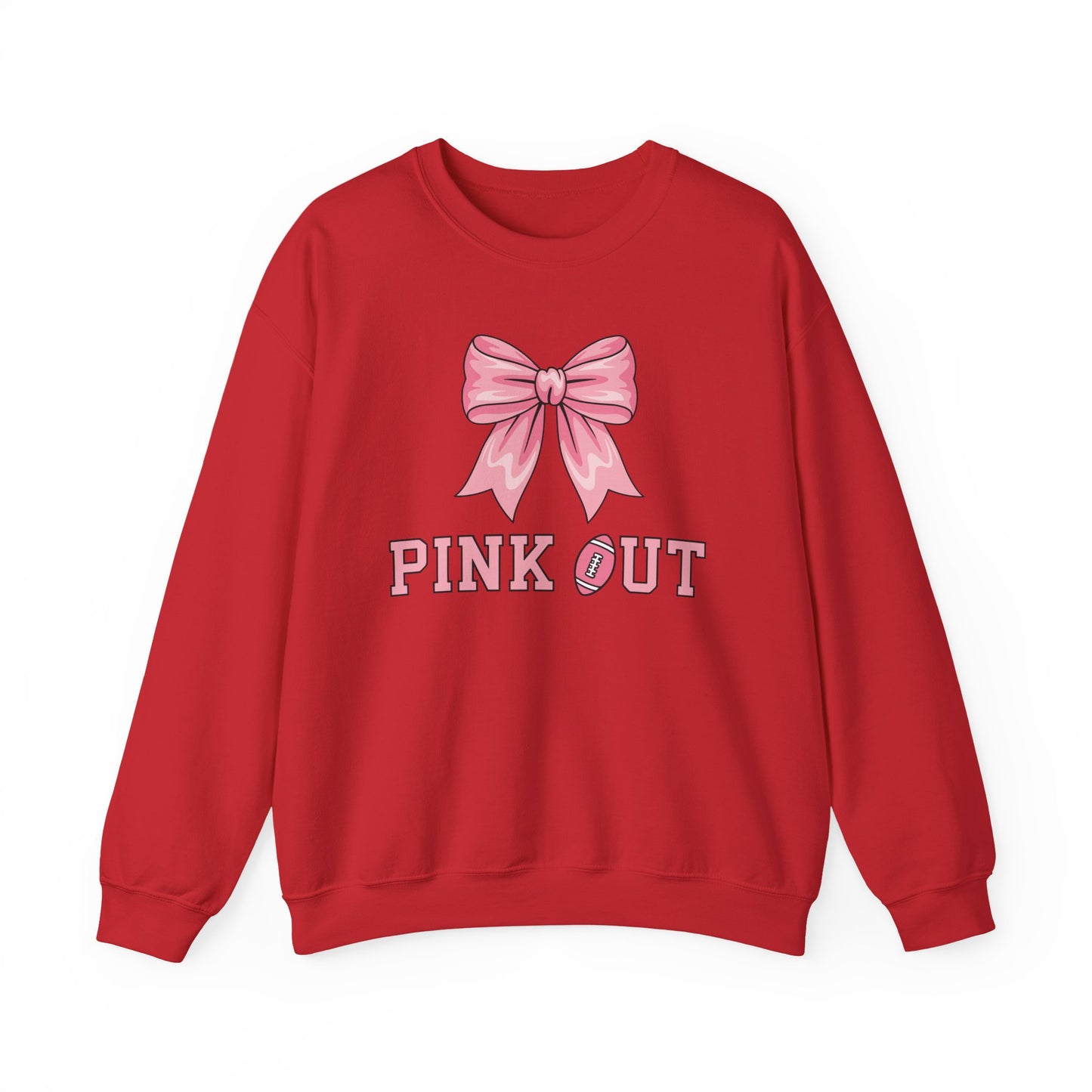 Pink Out Football Bow Preppy Breast Cancer Awareness Women Sweatshirt