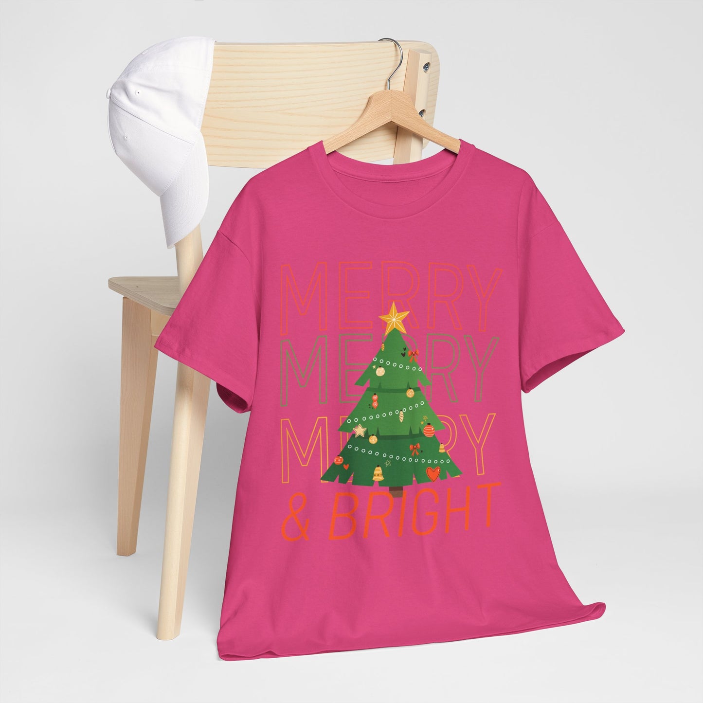 Merry and Bright Christmas Tee Cute Holiday Shirt for Men and Women