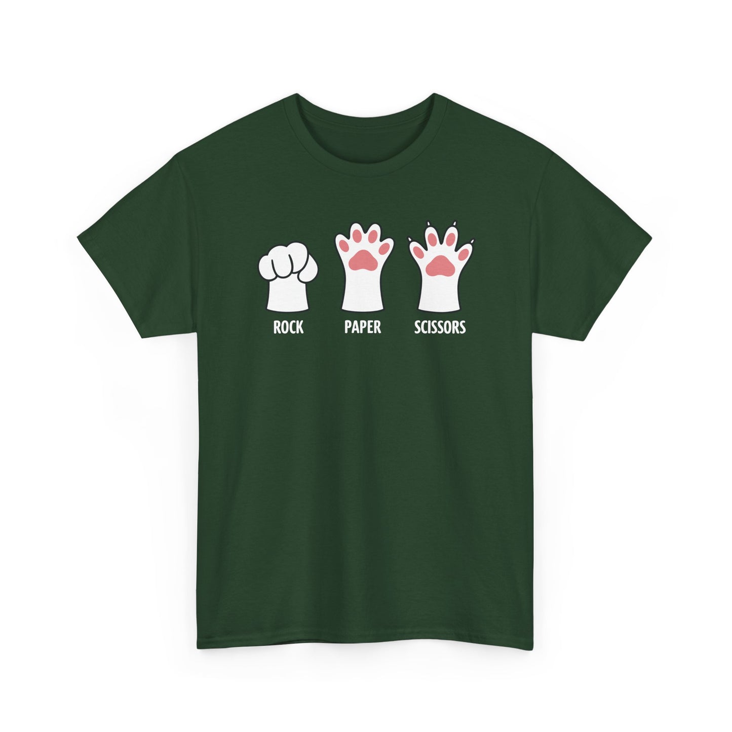 Funny Introvert Cat Animal Rescue Rock Paper Scissors Cute Paw Cat T-Shirt